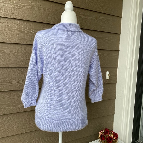 Alison J vintage womens knit sweater lavender - Picture 6 of 12